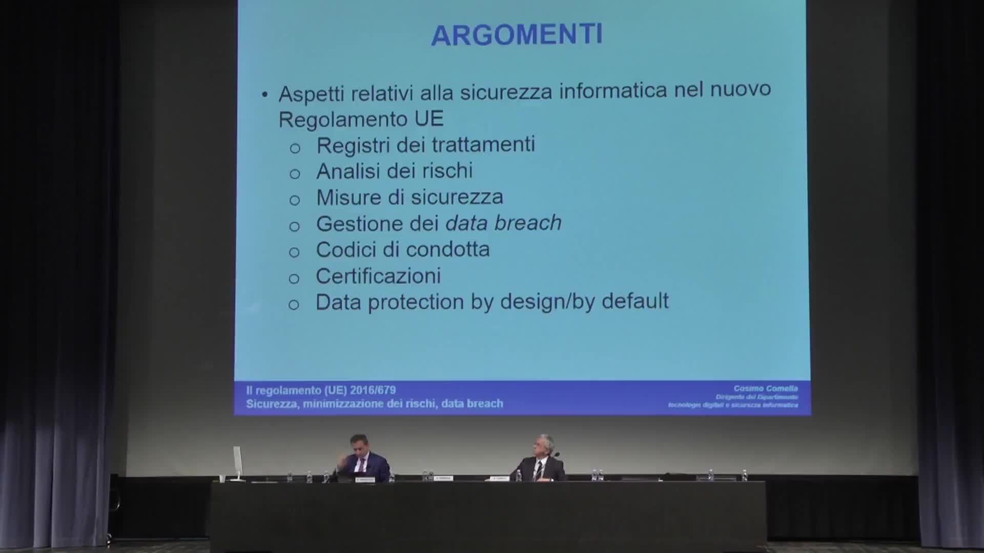 Il Garante incontra i responsabili della protezione dati -  Intervento di Cosimo Comella - immagine